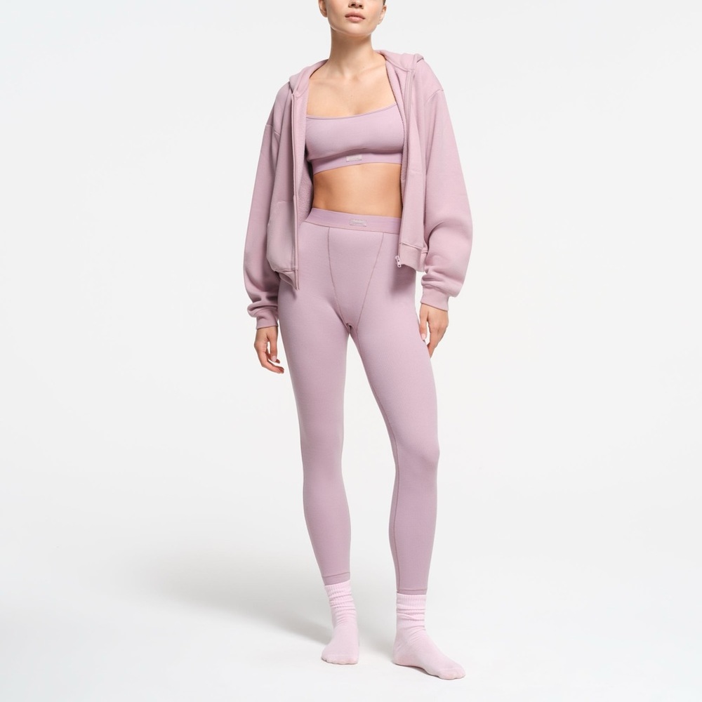 SOLD SKIMS pink dusk cotton ribbed leggings